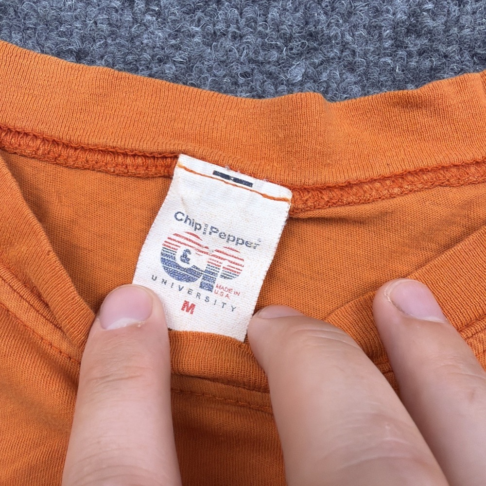 Vintage Y2K Oregon State‎ Beavers M Chip And Pepper NCAA Tee Orange Distressed - Picture 3 of 8